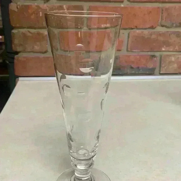 Vintage Set Of 2 Polka Dot Etched Pilsner/Beer Glassses - Picture 2 of 8